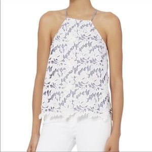 Intermix Roxie Lace Overlay Sleeveless Blouse